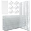 LINLAN 8 Pezzi 15 x 30 cm Divisore per Acquario, Vassoio Inferiore Filtro, Pannello a Griglia per Filtrazione Fai-da-Te e Protezione Fondo nell'Aquascaping (Bianco con Staffa Copertura Dell'acquario)