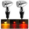 evermotor Cromato CNC 3 in 1 Frecce LED Moto Omologate, 12V 2 Pezzi Universale Mini Indicatori di Direzione Segnale, Bullet in Lega di Alluminio, Impermeabile IP67, E32 E-mark, Ambra & Rosso