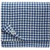 LINEN & COTTON Tovaglia da Tavola a Quadri Bianchi e Blu Estella - 100% Lino, Blu Bianco (139 x 300 cm) Tovaglia di Stoffa Rettangolare Grande Lunga Rustica per Tavolo Cucina Caffè Ristorante