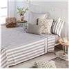 COTTON ARTean Set di lenzuola 200 x 200 Lines grigio letto da 200 x 190/200. 100% cotone. Include: lenzuolo sopra + 2 federe per cuscino + lenzuolo con angoli 200 x 200 cm