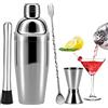 BEOIUCZZY 4 Pezzi Kit Barman Shaker, Cocktail Shaker Set Set Shaker in Acciaio Inossidabile Kit per Cocktail con Shaker da 750 ML per Bar Accessori Party