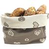 Gaidra Cesto Pane Cestino Portapane in Tessuto Stoffa Doubleface in Stile Tirolese Montagna con Cuori - Sacchetto di Design Fatto con qualità Artigianale - 20 x 20 x 10 cm, Beige Doubleface