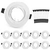 Leselux Cornice Faretto LED da Incasso per Cartongesso, Rotondo Portafaretto da Soffitto incl.Portalampada GU10, Orientabili a 60°, Per Lampade LED o alogene, Foro di montaggio Ø68-80mm, Set da 10