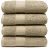 LEBENGOOD Set 4 Asciugamani da Bagno e Viso 4 Pezzi Morbidi Assorbenti Resistenti 50x90 cm 100% Cotone Spugna Americana Premium di Lusso Certificato OEKO-TEX®
