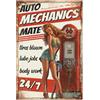 GLOBLELAND Targa In Metallo Pin Up Women Stazione di Servizio Targa In Ferro Vintage Meccanica Automobilistica Mate Decorazione Da Parete Targhe In Metallo Ferro 12x8 Pollici