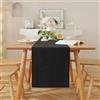 AMFUN Runner da Tavolo, Nero Impermeabile, 30 x 120 CM, Moderno per Sala da Pranzo, Feste, Decorazione, Lavabile