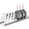 Zanfqvo Porta Coperchi Pentole, Organizer Padelle con 10 Scomparti Regolabili, Porta Padelle Salvaspazio, Portacoperchi Allungabile, Contenitore da Cucina per padelle, coperchi e Piatti