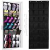 qimeyu Porta Scarpe da Appendere,Scarpiera per Porta da Appendere,Scarpiera da Portas con 28 Tasche,Organizer Pieghevole da Appenderes per Camera da Letto Soggiorno Bagno (Nero)