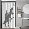 Hnmdmyi Tenda da doccia divertente 90x180, Gatto Aiuto Dinosauro Bagno Tende Doccia Bambini Ragazzi Silhouette Ombra Nero Bianco Tenda Vasca Da Bagno Impermeabile Tessuto Lavabile Tenda Da Bagno