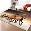 Chickwin Tappeto Salotto Moderno Pelo Corto Animale Stampa Molti Colori Tappeti Antiscivolo Tappeto Soggiorno Grandi Tappetino Tappeti per Soggiorno Camera da Letto (80x120cm,Cavallo Marrone)