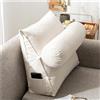 Treer Cuscino da Lettura per Letto Grande Cuscino Schienale Divano Cuscino Lombare per Testiera Wedge Cuscino Cuscino di Supporto Cuscini per Poggialetto - Colorato (60 * 50 * 20cm,Bianco)