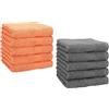 Betz Set di 10 Lavette Premium Misura 30 x 30 cm 100% Cotone Colore Arancione e Grigio Antracite