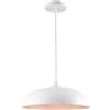 TEKHOME Lampadario a sospensione stile contemporaneo in metallo pendente a cupola attacco E27 luce tavolo cucina di colore nero o bianco Ø35 cm (BIANCO) B90-B