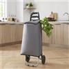 [en.casa] Trolley per la Spesa Carrello Portaspesa Portapacchi a 2 Ruote Telaio Pieghevole Borsa Impermeabile Rimovibile 36 L 30 kg - Grigio Scuro/Nero