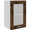 Tidyard Armadio Sospeso con Vetro,Armadio da Cucina,Mobile da Cucina Salvaspazio,Mobili Cucina Componibili,Mobile Base/Pensile per Cucina,Armadietti da Cucina Rovere Fumo 40x31x60 cm Legno Multistrato