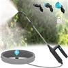 SYLSTAR Pompa Irroratrice a Batteria, Pompa Irroratrice 60CM Asta Telescopica portatile e 5m Tubo, 3 Ugelli Regolabili Nebulizzatore Piante Spruzzatore Elettrico per Giardino, Cortile e Prato
