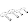 PATIKIL 8mm 9mm Triangolo Presa Chiave Chiave, 1 Set/4pz Elettrico Armadio Gas Acqua Contatore Chiave per Ascensore Emergenza Ascensore Porta Triangolo Pannello Blocco, Argento
