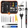 Flintronic Saldatore Kit, 8W 15 in 1 Saldatura, pinzette antistatiche | Temperatura Regolabile 2℃~52℃, Filo Saldatura, Supporto Saldatore, 5 Punte, Per Manutenzione Domestica E Diy
