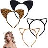 UILYNIU 4 Pezzi Fascia per Capelli di Animali per Adulti Cerchietto Orecchie di Gatto Costume Ainimali Costume Halloween Orecchie di Leopardo, Donne Fascia per Festa (4PCS, L)