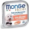 Generico Monge Fresh cane, umido per cani di tutte le taglie e razze, patè con bocconi gusto SALMONE | 6 scatolette da 100 grammi l'una.