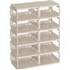 SONGMICS Scarpiera Salvaspazio Slim, 10 Scomparti, Scaffale Porta Scarpe, Aperto, Scarpiera Ingresso Corridoio Entrata Bagno, Beige Cappuccino LPC038K01