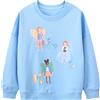 Gumyoss Felpa Unicorno Bambina Pullover Bambine in Cotone Magliette Manica Lunga Bambina Autunno Inverno Senza Cappuccio Felpa Bambine e Ragazze, Elfo Azzurro Chiaro, 2 Anni