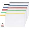 OFFCUP Borse di File A3, 5 Pezzi Sacchetto di Zip Impermeabile, Mesh Sacchetto del Documento, Sacchetto Di Documenti Portatile, Busta Plastica per Uffici Cosmetici Forniture Accessori da Viaggio