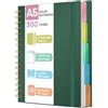 ihaspoko Taccuino A5 con Separatori - Carta 100g/m² Anti-Trasparenza, 300 Pagine, Copertina Rigida in PVC, Rilegatura a Spirale per Scuola, Ufficio e Regali