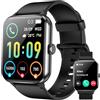 IOWODO Smartwatch Uomo Donna Più Recente 2025, 1.85" Orologio Intelligente Chiamate Bluetooth Fitness, 24H Cardiofrequenzimetro/SpO2/Sonno/Contapassi, IP68 Orologio Fitness Calcolatori per Android iOS