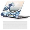 AUSMIX Compatibile con MacBook Air 13 pollici Custodia 2021/2020/2019/2018 Release M1 A2337/ A2179 / A1932, Custodia rigida in plastica ultra sottile Snap Case & Keyboard Skin Cover,Onde
