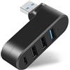 AXFEE 1 Pezzi USB 3.0 Hub, Ruotabile 3-Porta Splitter Hub, USB 2.0 + USB 3.0+ Type C per Computer, Portatile, MacBook, Chiavetta USB, Stampante, Tastiera, Mouse, Cuffie-Neo