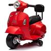 Mondial Toys Moto Elettrica Scooter per Bambini Mini Vespa GTS Piaggio 6V con Schienale Sedile in Pelle Luci Suoni Rosso