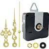 DEEWISH Movimento dell'orologio al Quarzo - Meccanismo di Sostituzione a Batteria per Orologi da Parete Fai-da-Te, Lunghezza Totale dell'albero 13 mm (33/64 Pollici), lancette Dorate B