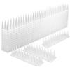 JINDIWUL Dissuasore piccioni per tetto, 12 pezzi, repellente per uccelli, 5 metri, 3 file di plastica, per gatti, passeri, martore, recinzione, davanzale, tetto, bianco, altezza 3,5 cm