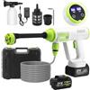 TVWVT Idropulitrice a batteria, spazzola 980 PSI portatile con 2pcs 4.0Ah batterie, 3 livelli regolabili con 6-in-1 ugello, LCD Touch Screen, auto pistola di lavaggio/recinti/patio/barche(white)
