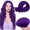 RUNATURE Extension Capelli Veri Microing 50cm Viola Extension Microring Capelli Veri Lunghi 25 Ciocche 25g #Purple