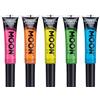 Moon Glow Mascara UV Neon | Colore Brillante, Si Illumina Sotto l'Illuminazione UV | Trucco Neon Arancione, Blu, Verde, Rosa, 15 ml (Confezione da 5)