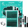 AMZGIRL LASH AMZGIRL Ciuffetti Ciglia Finte Kit 280PCS Estensioni Ciglia Kit D Curl Ciglia Finte Lash Clusters Lash Bond e Seal,Glue Remover Pinzette Lash Applicator Tool(6080, 8-16mm Kit)