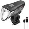 nean CREE LED 60 LUX - Luce per bicicletta con luce automatica continua e omologazione StVZO, luce anteriore per bicicletta, luce anteriore per bicicletta, faro anteriore con 3 livelli di luminosità,