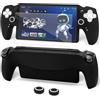 Geekria Protective Set Compatible with PlayStation Portal Remote Player, Soft Silicone Cover & Tempered Film, Including Non-Slip Rocker Cover, PS5 Portal Remote Player Accessories Kit (Black)