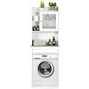 COSTWAY Sopralavatrice Mobile per Lavatrice Bianco con 2 Ante, Mobiletto Bagno Coprilavatrice Copri Asciugatrice WC,