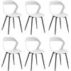 DEYARNA HOME Set di 6 Sedie da Pranzo in Plastica con Gambe in Metallo, Sedie Laterali Senza Braccioli per Sala da Pranzo, Cucina, Sala di Ricevimento, Soggiorno (Bianco/Gambe Nere)