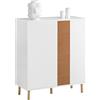 SoBuy Credenza Armadio da cucina Cassettiera da soggirno Scarpiera da ingresso Buffet Bianco 80x34x95cm FSB70-W