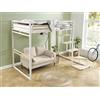 Vente-unique-Letto a soppalco 140 x 200 cm Metallo e MDF Bianco -