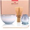Goodwei Matcha Kit con Frusta Matcha, Ciotola Matcha e Supporto Frusta in ceramica con lo stesso design | Tazza Matcha Chawan, 210 ml | The Matcha Set Regalo (80, Moya)