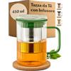 Cosumy Tazza Tisana con Infusore e Coperchio 450ml - Tazza da Tè Resistente al Calore con Manici Colorati e Filtro in Acciaio