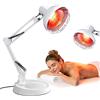 Zrwuldu Lampada In frarossi 100W per 10 Livelli di Riscaldante, Luce Rossa Rubino In-frarosse con Timer con Termometro Regolabile, 220V Red Light per Uso Domestico