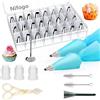 Nifogo Beccucci Sac a Poche 34 Pcs, Nifogo Kit Pasticceria, Sacapoche, Kit per Torte, Bocchette Decorative, Decorazione Torta Set