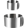 OlBuWa Emporte-pièce rond réglable de 15,2 à 30,5 cm pour gâteau et mousse 2 Pezzi Anello per Torte Regolabile, Anello per Torta in Acciaio Inossidabile, Eglia Rotonda in Acciaio Inox 304 Ispessita