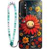 Sinyunron Cover Compatibile con Xiaomi Mi Note 10 Lite 4G,Custodia a Doppia Protezione 2 in 1 Antiurto e Anti-Graffio con Estetica Motivo+1×Boho Braccialetto Colorato,Girasole
